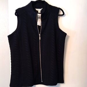 NWT Coldwater Creek Black Textured Vest Size 1x